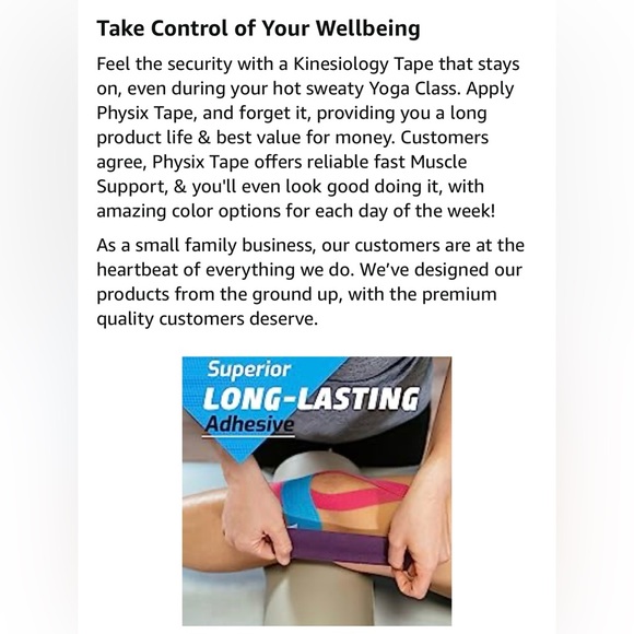 Physix Gear Sport Kinesiology tape - 3 unopened rolls - color: Black - Picture 8 of 14